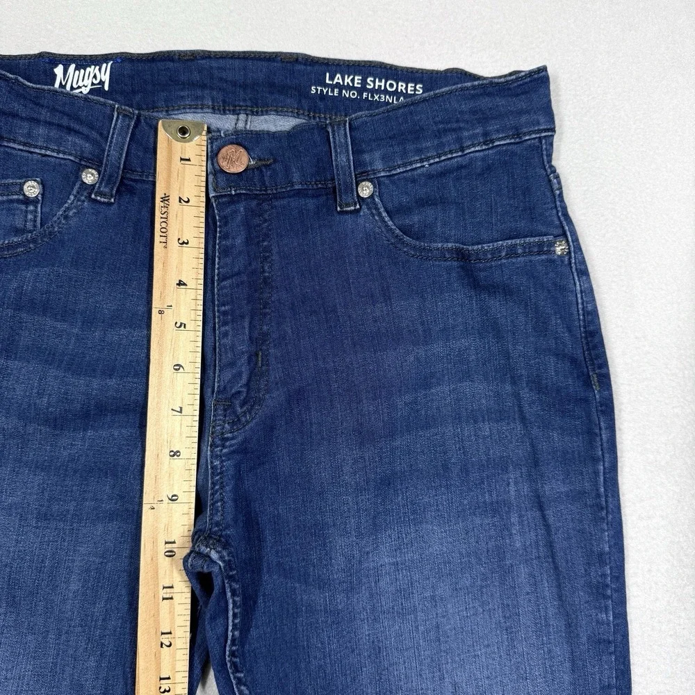 Mugsy Jeans Mens 32x30 Lake Shores Dark Blue Straight Regular Stretch 5 Pocket